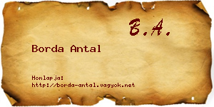 Borda Antal névjegykártya