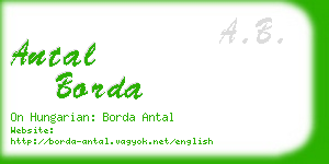 antal borda business card